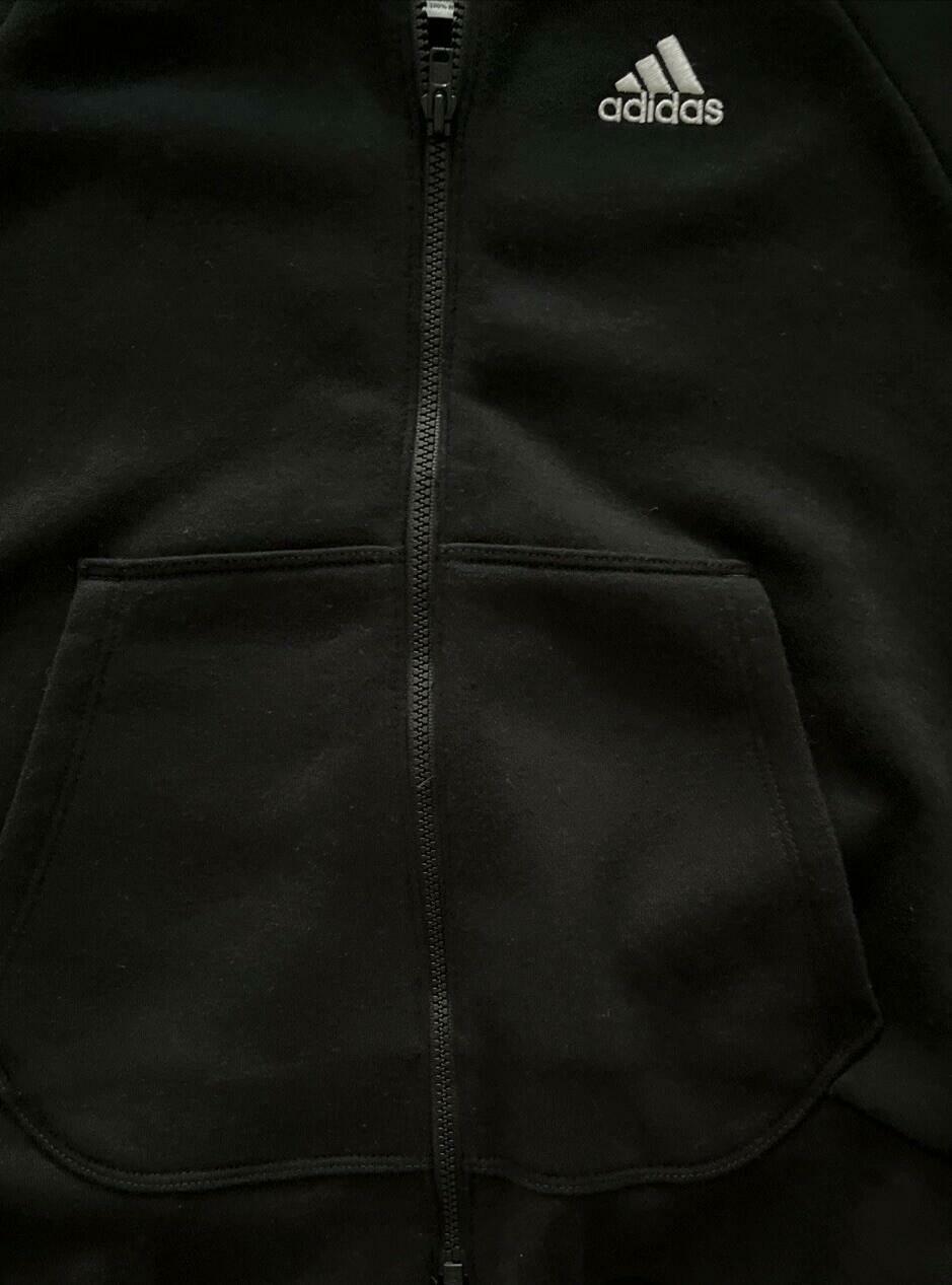 adidas Girls Full Zip Hooded Fleece Jacket Gray Size M 10-12