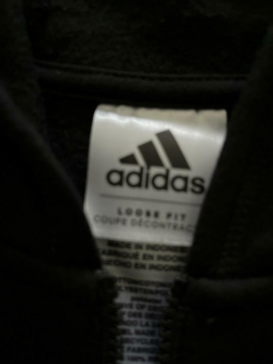 adidas Girls Full Zip Hooded Fleece Jacket Gray Size M 10-12