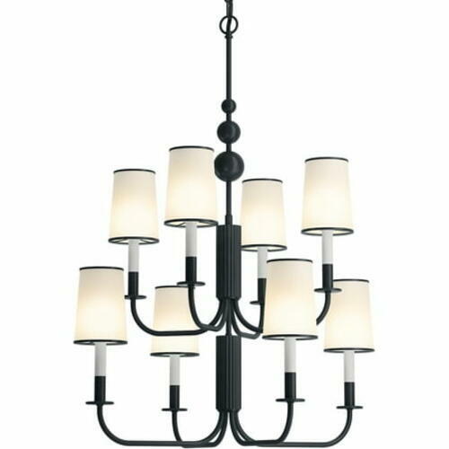 Kohler Tresdoux 27442-CH08-GNL 8-Light Silver Candle Chandelier, 24 Wide, Damp Location