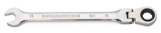 GEARWRENCH 11mm 4 Degree Swing Arch 12 Point Flex Head Ratcheting Combination