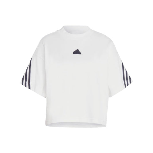 adidas Women's Future Icons 3-Stripes T-Shirt White Black Size Large