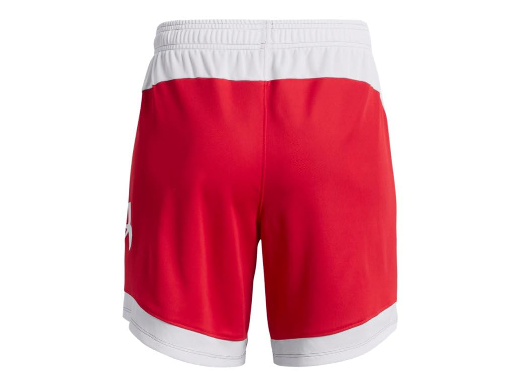 Under Armour Women's Baseline 6" Basketball Shorts Red White Medium