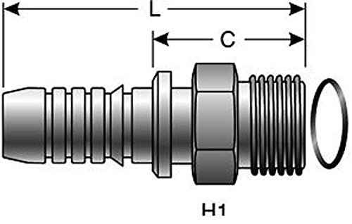 Gates 10GS-12MFFOR Male Flat-Face O-Ring Zinc-Plated Hose Fitting