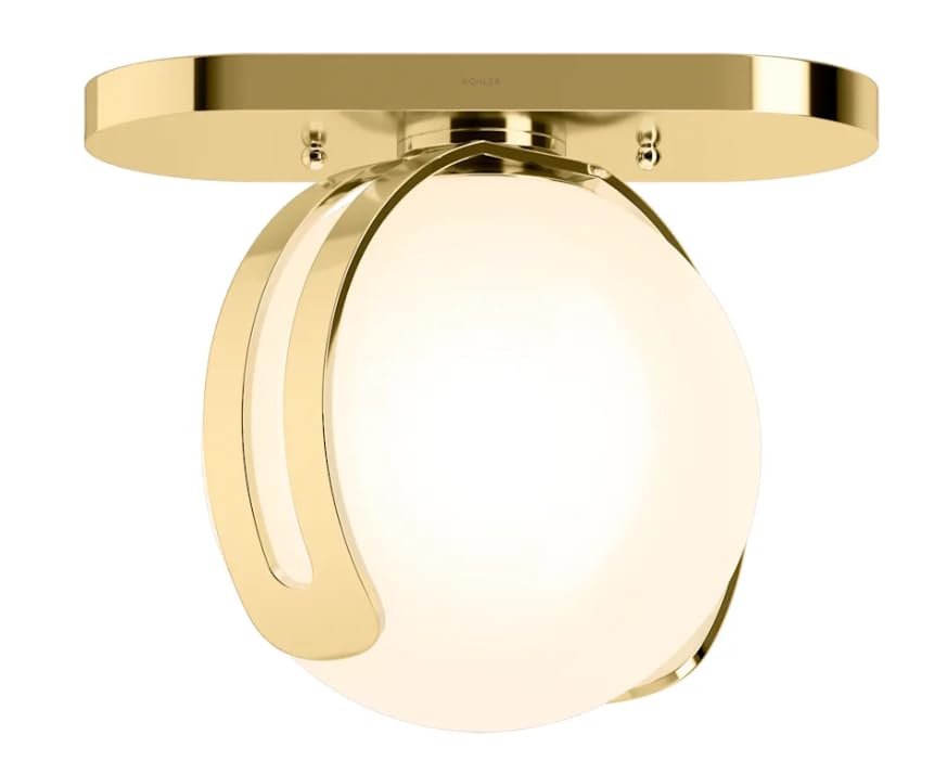 Kohler Kraga 32374-FM01-2PL 14in 1 Light Flush Mount Ceiling Light Polished