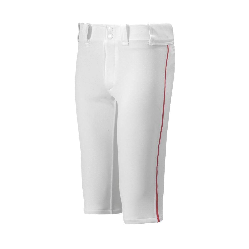 Mizuno Boys Youth Premier Short Piped Pant 3XL White-Red Baseball Shorts