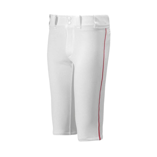 Mizuno Boys Youth Premier Short Piped Pant 3XL White-Red Baseball Shorts