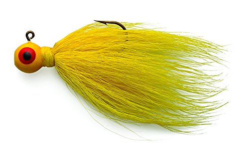 Eagle Claw Bucktail Jig Hook Rigs Yellow ECJB1/8-Y for Freshwater Fishing