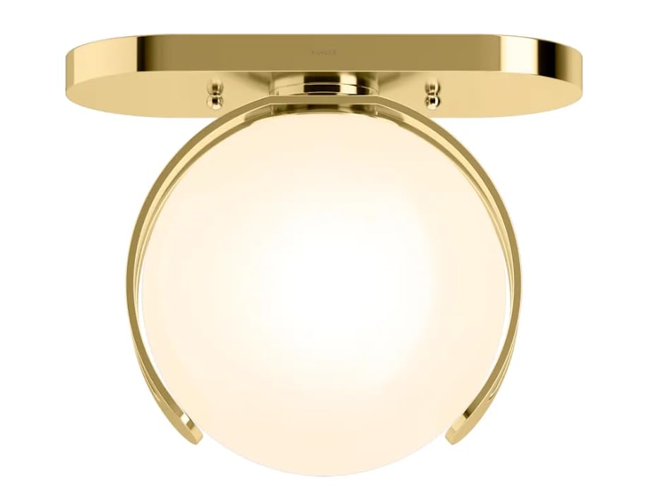 Kohler Kraga 32374-FM01-2PL 14in 1 Light Flush Mount Ceiling Light Polished