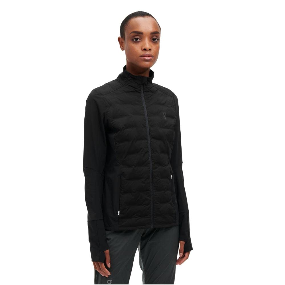 On Women's Climate Jacket - Lightweight Quilted Black Large, Stand Collar
