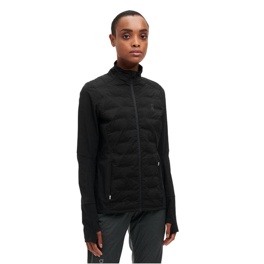 On Women's Climate Jacket - Lightweight Quilted Black Large, Stand Collar