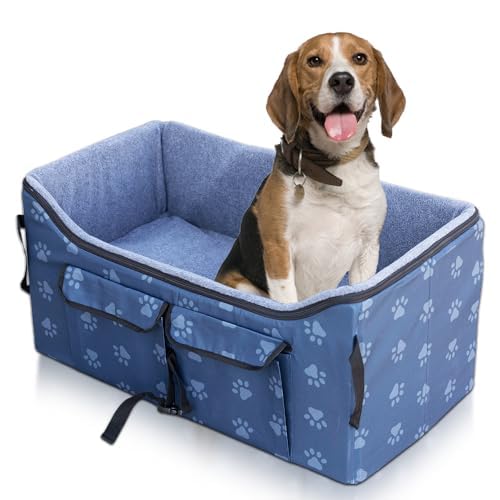 Elite Edge Booster Car Seat for Dogs Up to 55 lb Large Pet Travel Bed Carrier
