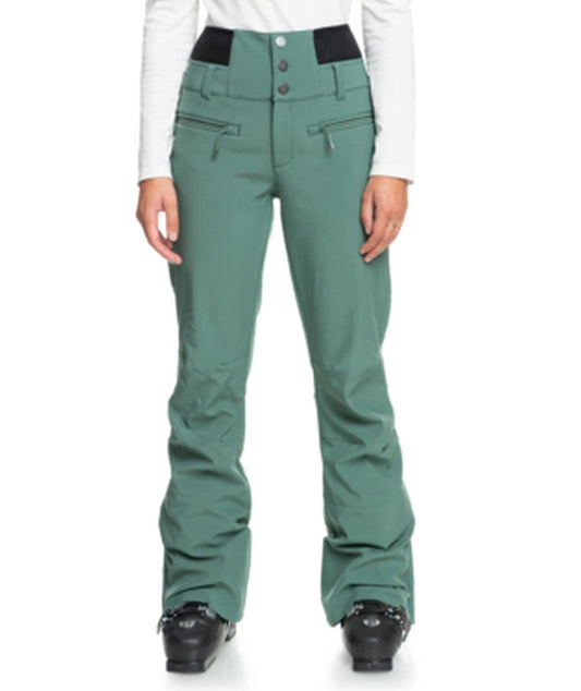 Roxy Women's Rising High Ski Pant 15K Waterproof Skinny Fit Dark Forest L