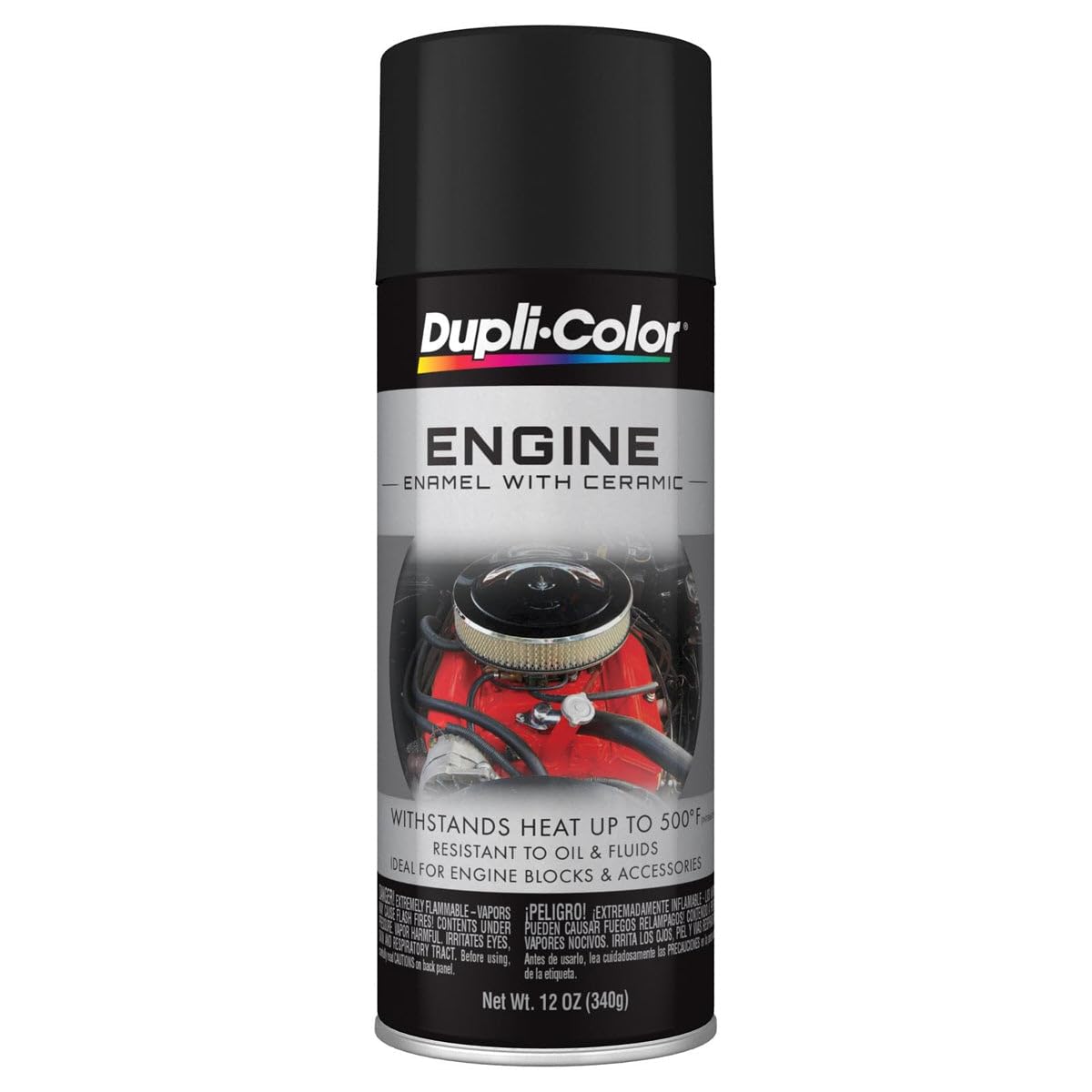 Dupli-Color Engine Enamel Paint, Flat Black, 12 oz High-Temp Ceramic Coating