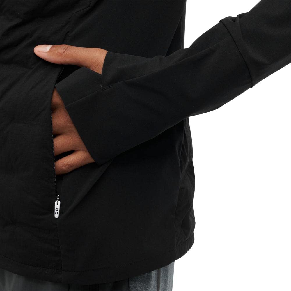 On Women's Climate Jacket - Lightweight Quilted Black Large, Stand Collar