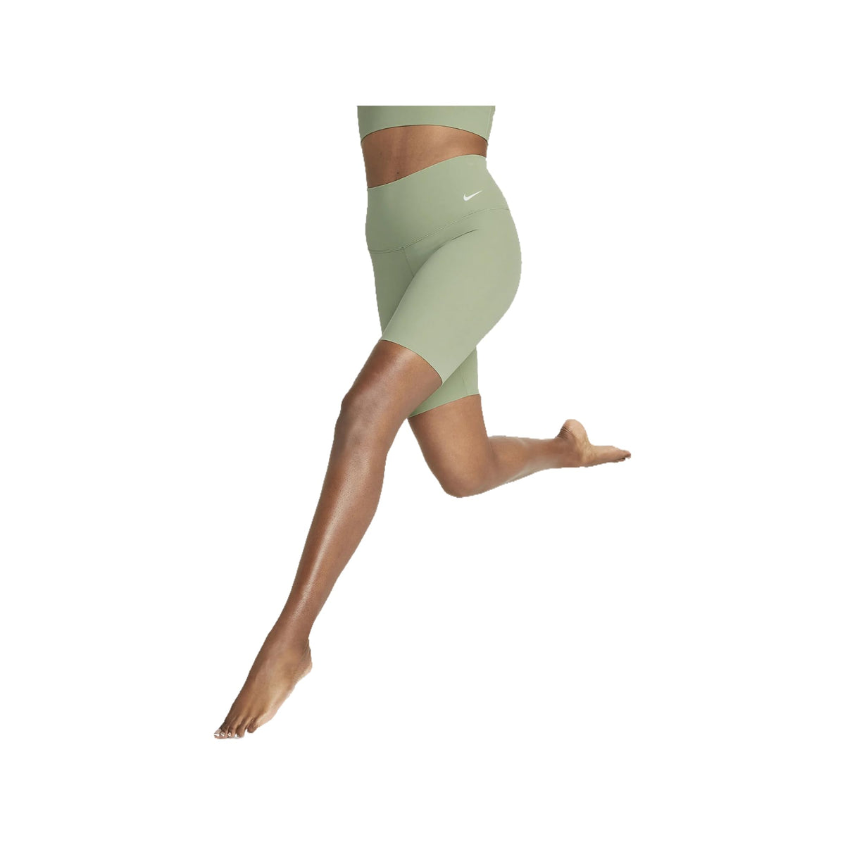 Nike Zenvy Women's High-Waisted 8" Biker Shorts, Green, Size M