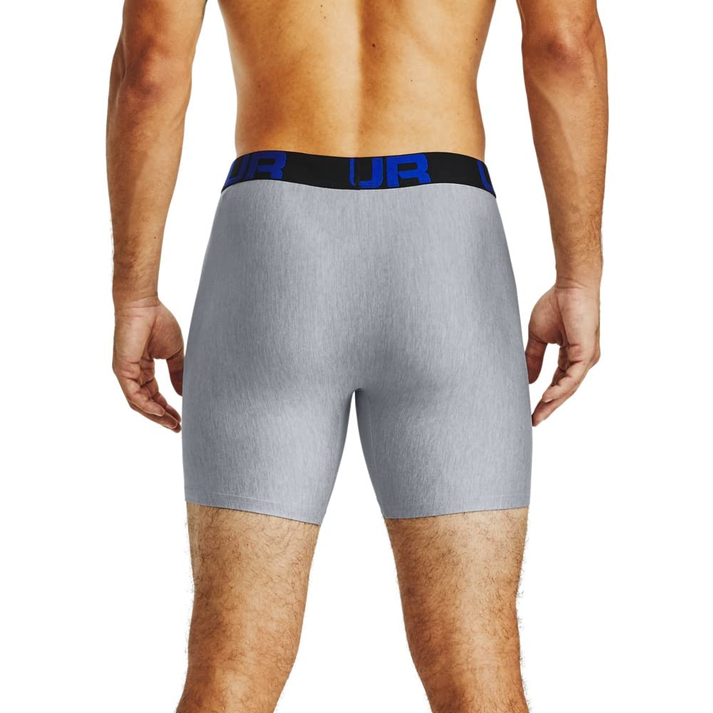 Under Armour Men's Boxerjock 6-Inch 2-Pack Academy Blue/Mod Gray XXL Tech