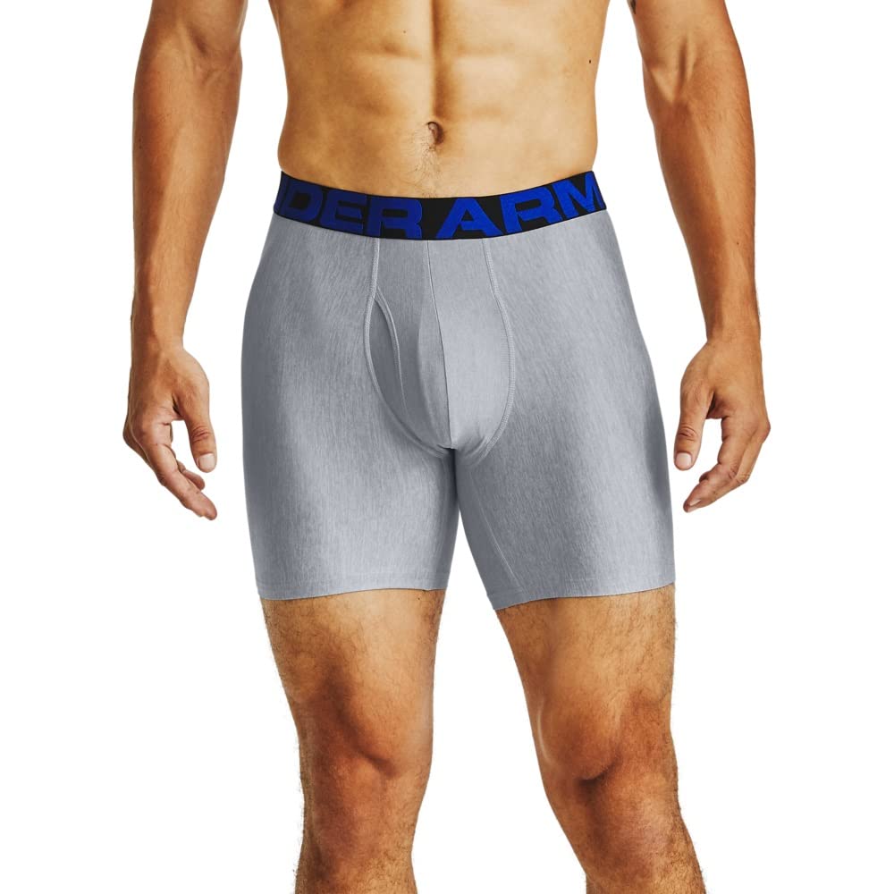 Under Armour Men's Boxerjock 6-Inch 2-Pack Academy Blue/Mod Gray XXL Tech