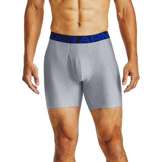 Under Armour Men's Boxerjock 6-Inch 2-Pack Academy Blue/Mod Gray XXL Tech