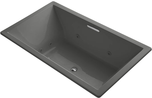 Kohler K-1174-JH-58 Underscore 72x42 Heated Whirlpool Bathtub Thunder Grey