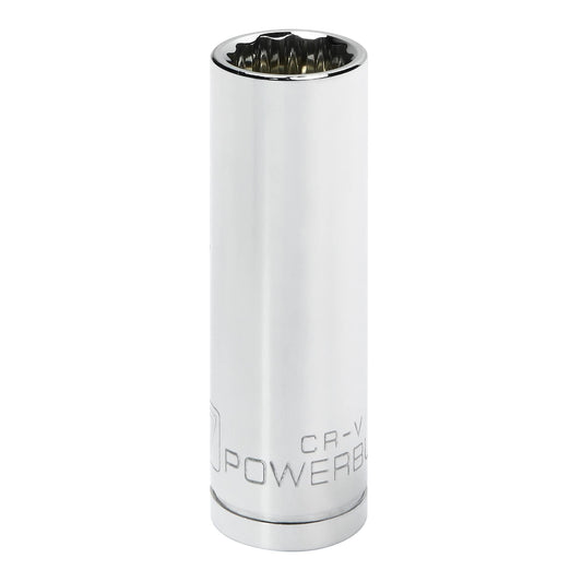 Powerbuilt 940158 17mm Deep Socket 1/2" Drive 12-Point Metric CR-V