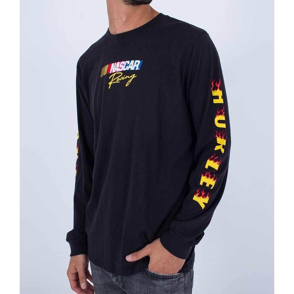 Hurley Nascar Flame Long Sleeve T-Shirt Black 2XL - Men's Tee