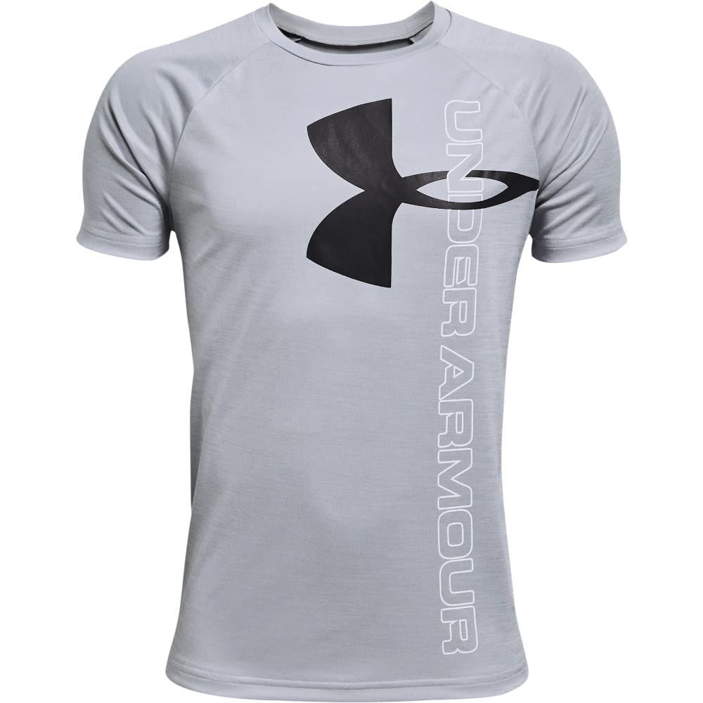 Under Armour Boys Tech Split Logo T-Shirt Mod Gray Small