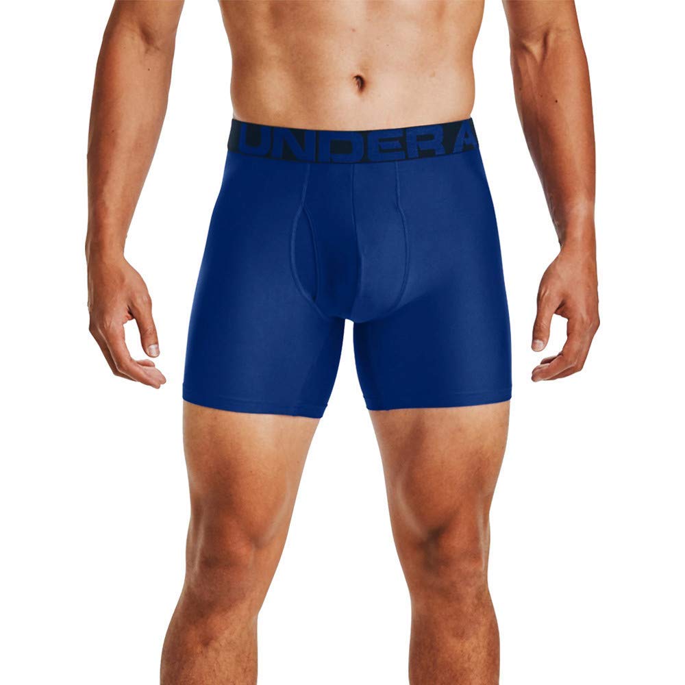 Under Armour Men's Boxerjock 6-Inch 2-Pack Academy Blue/Mod Gray XXL Tech