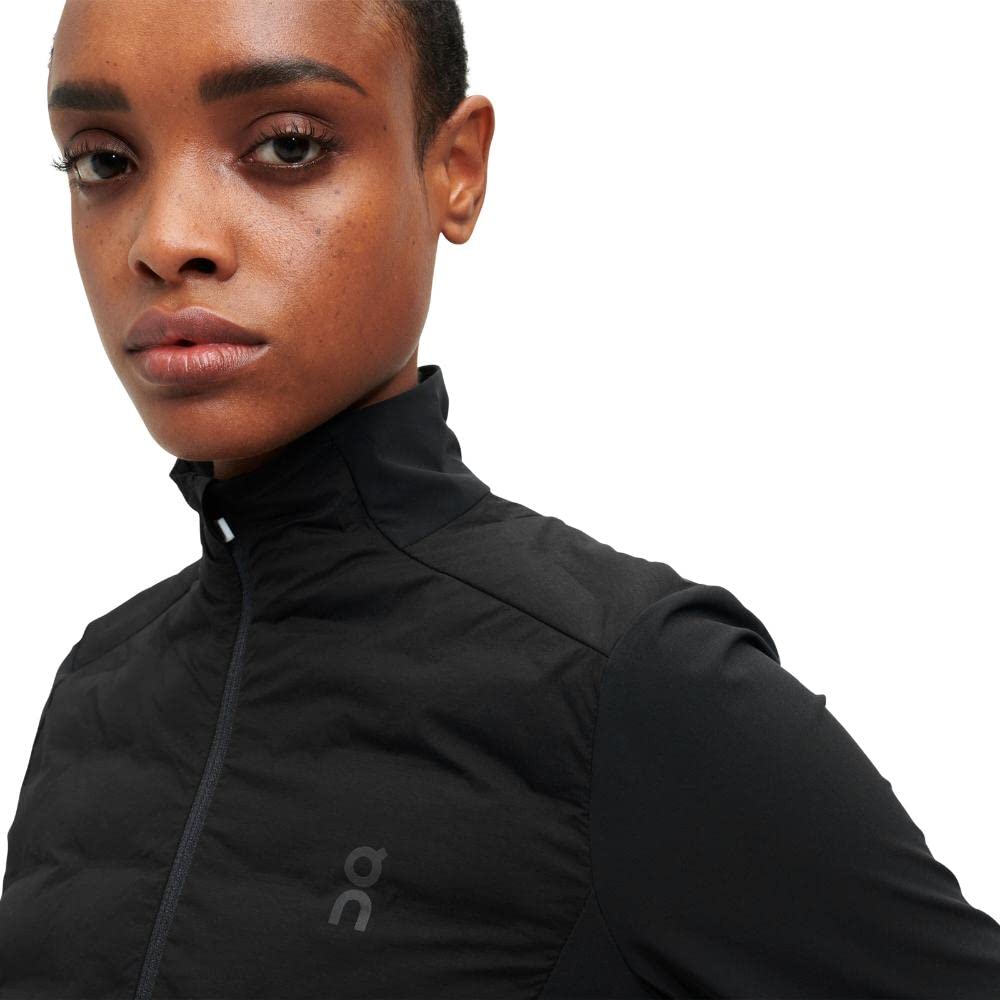 On Women's Climate Jacket - Lightweight Quilted Black Large, Stand Collar