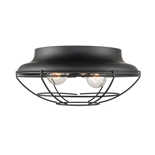 Millennium Lighting Matte Black 2-Light Indoor/Outdoor Flush Mount Fixture