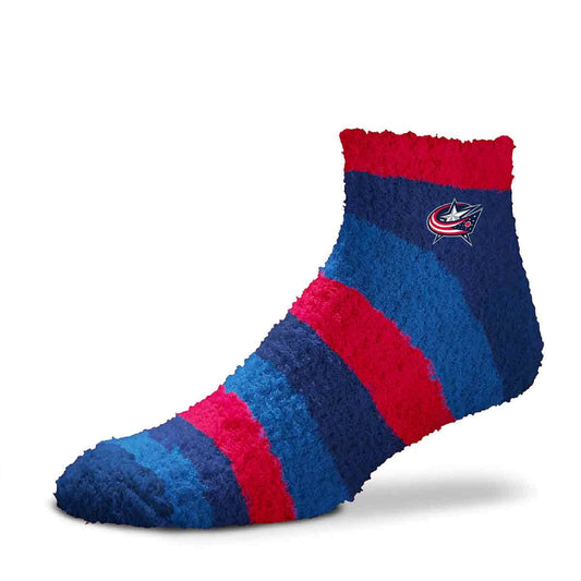 For Bare Feet Columbus Blue Jackets NHL Cozy Sleep Socks OSFM Red Blue