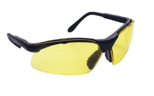 SAS Sidewinder Safety Glasses Black Frame Yellow Lens ANSI Z87.1 Polybag