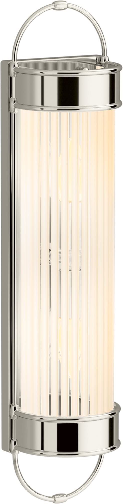 Kohler Terret Polished Nickel Bath Bar Light, 2 Bulb, 21" Tall Fixture