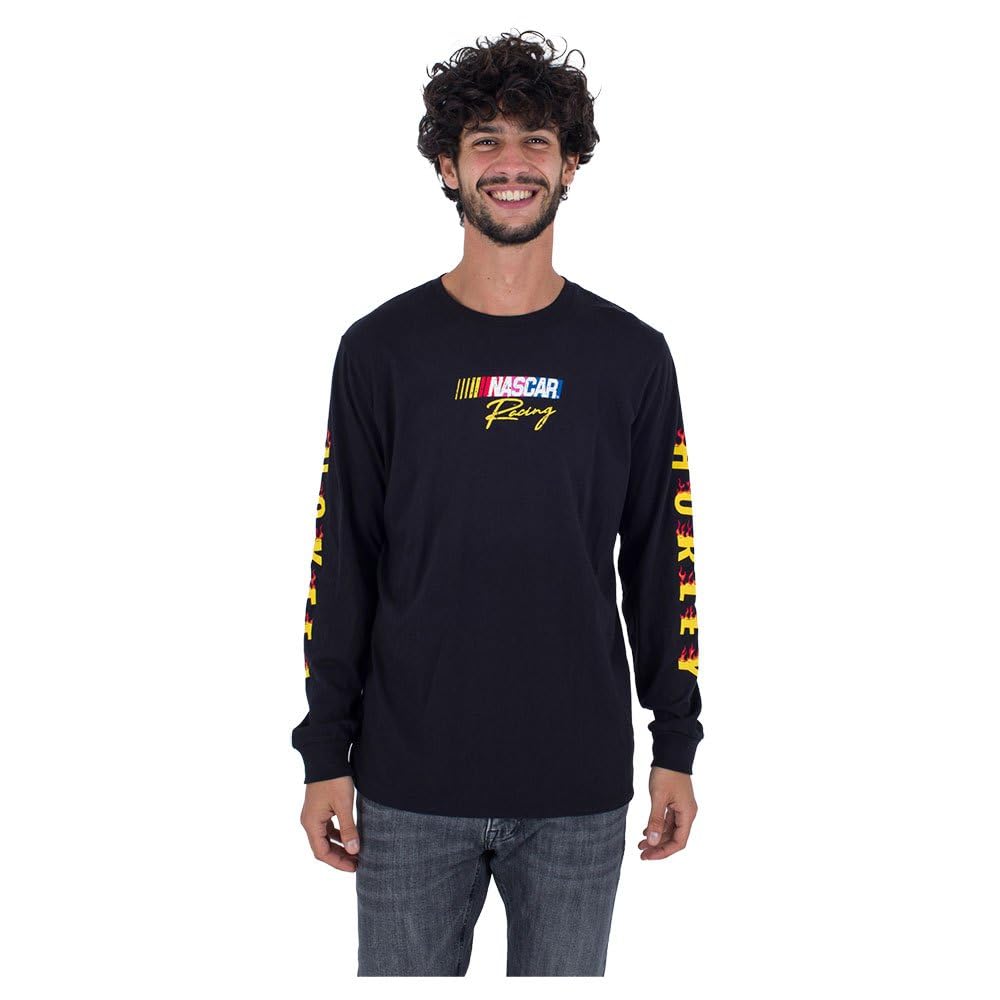 Hurley Nascar Flame Long Sleeve T-Shirt Black 2XL - Men's Tee