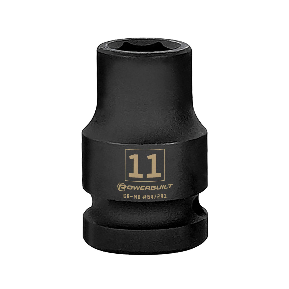 Powerbuilt 642791 11mm Impact Socket 1/2" Drive 6-Point Metric Cr-Mo
