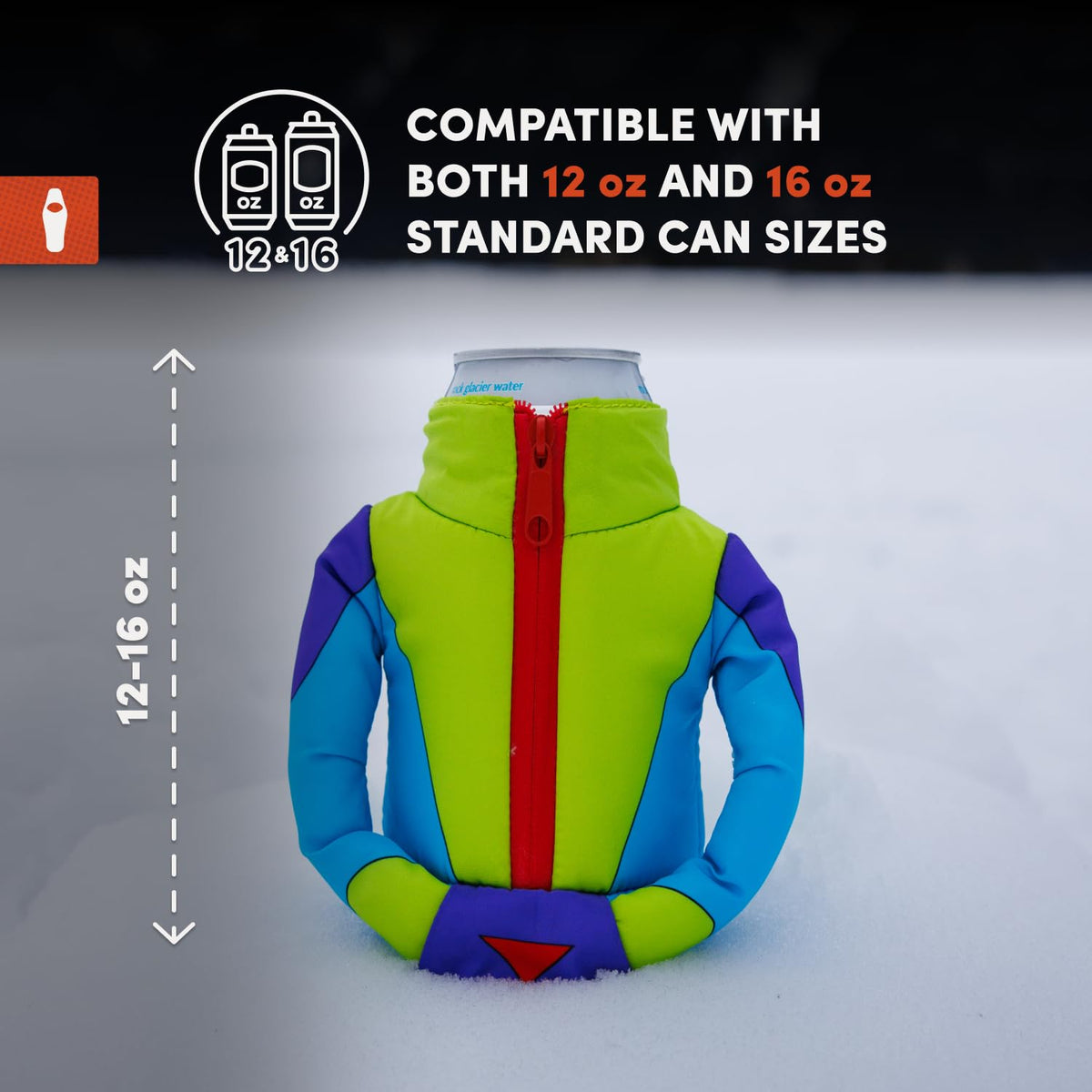 Puffin The Miller Ski Jacket Insulated Can & Bottle Cooler Coozie – Cyan