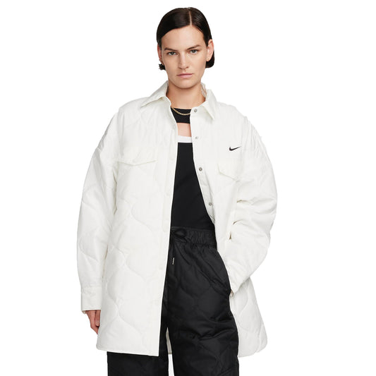 Nike Sportswear Essential Women's Quilted Trench Jacket Small Sail Black
