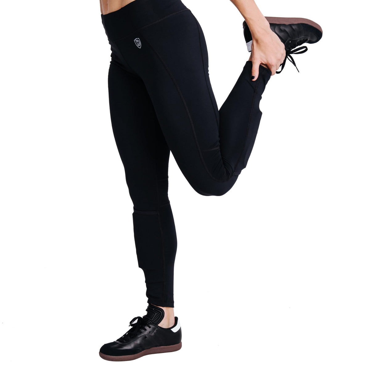 GOAL FIVE Women's Combo Shinguard Tights, Black, Size L, 27" Activewear