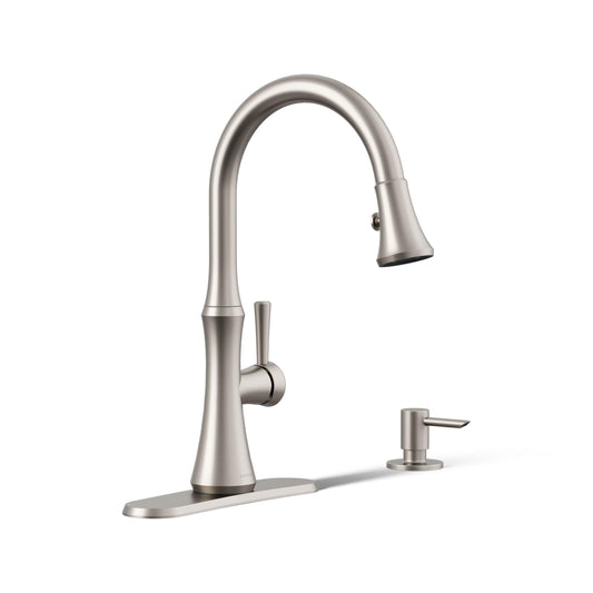 Kohler Kaori S15689544 Pull Down Kitchen Faucet Soap Dispenser Vibrant Stainless