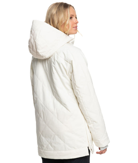 Roxy Women's DryFlight Waterproof Snow Jacket Radiant Lines Egret XL Coat