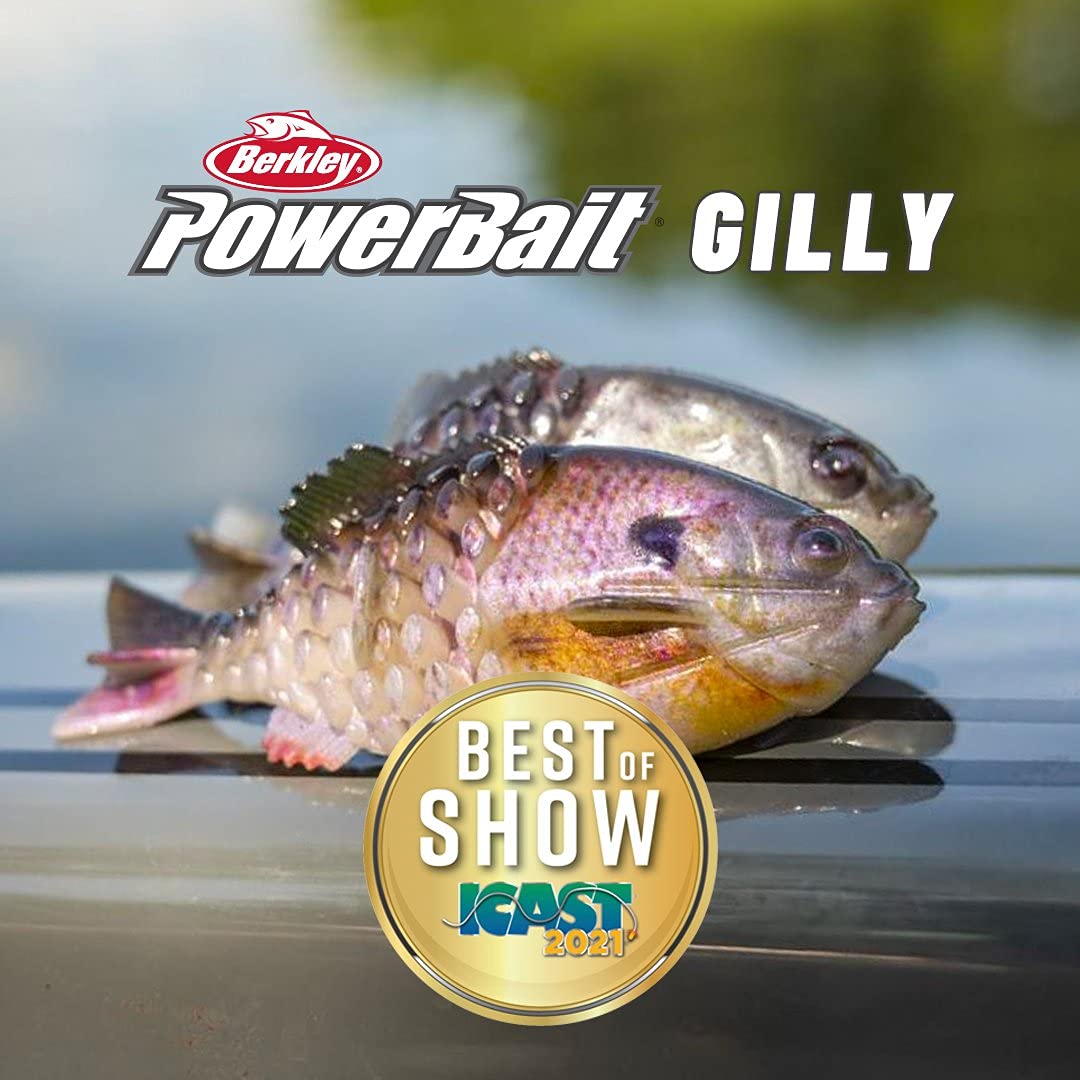 Berkley PowerBait Gilly Soft Bait, Green Pumpkin, 90mm Fishing Lure
