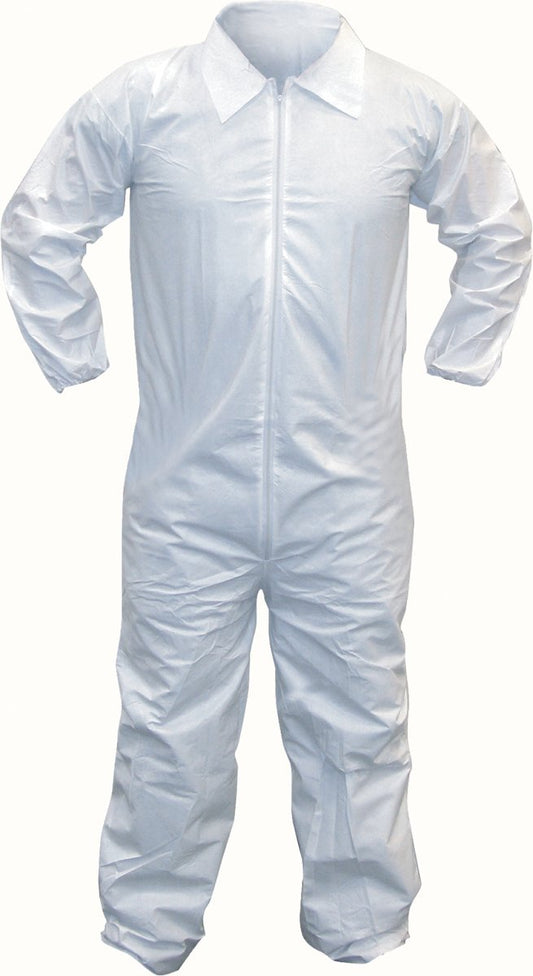 SAS Tyvek Protective Coveralls 6803 Disposable PPE White Large Front Zip