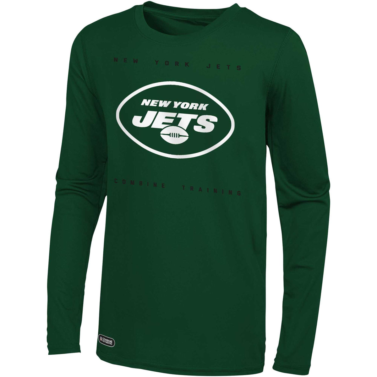 Outerstuff York Jets Long Sleeve Shirt Men's NFL Small Green Tee