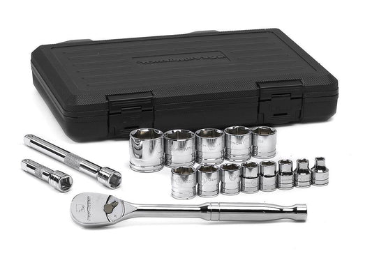 GEARWRENCH 80589 16Pc 3/8 Drive 6 Point SAE Socket Set w/ Case