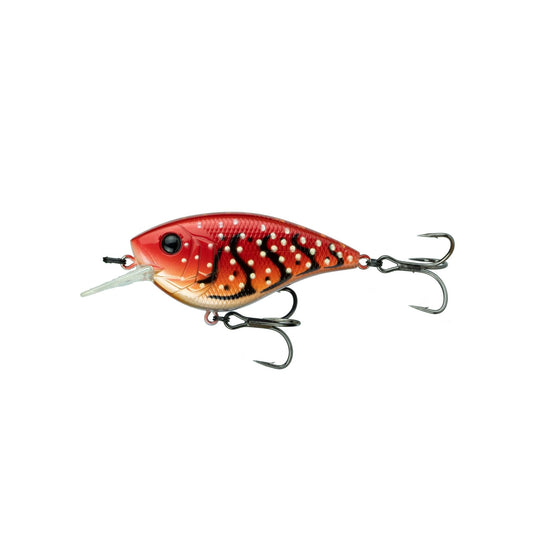 6th Sense Bass Fishing Crankbait, Flat 75X Squarebill, 5 ft Dive, Crimson Craw
