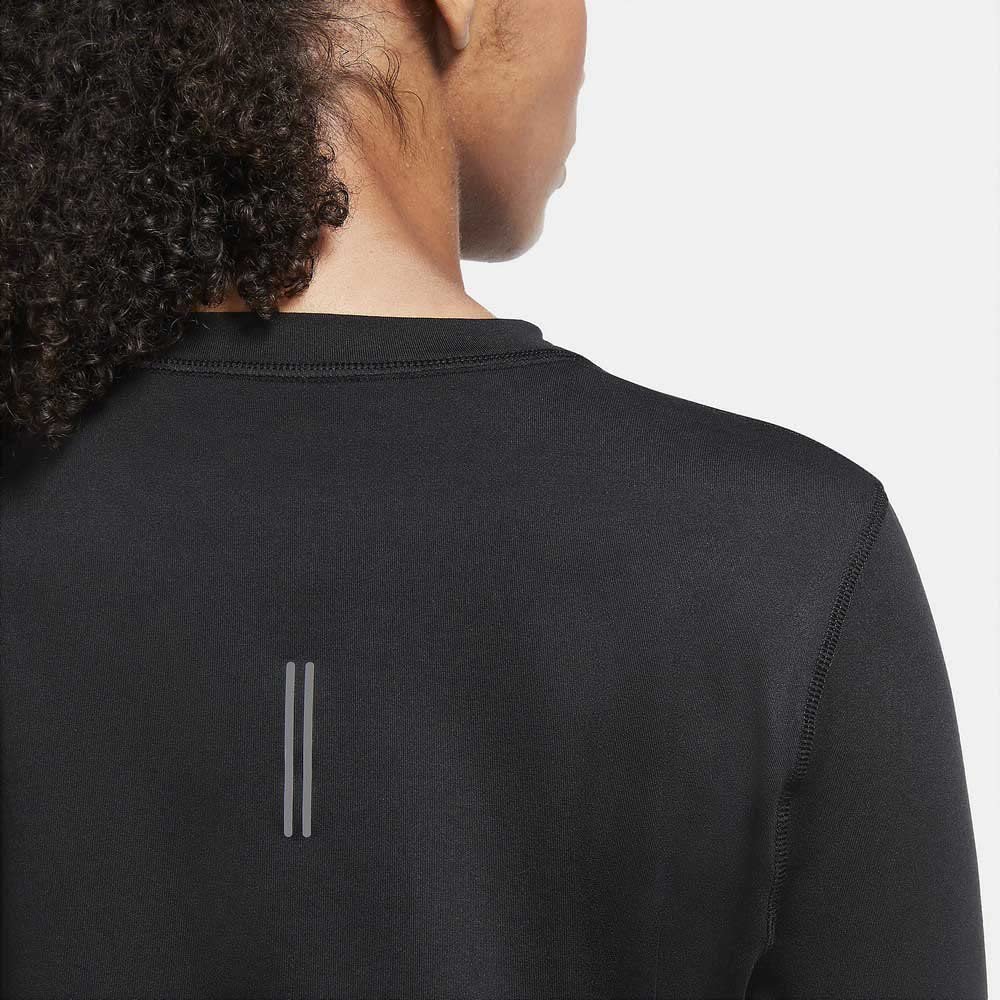 Nike Womens Element Long Sleeve Crew Shirt Black Silver 2XL