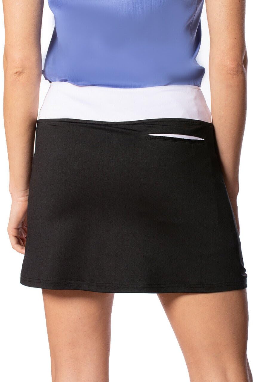 GOLFTINI Women's 16.5" Pull-On A-Line Golf Skort White Blue Size XL