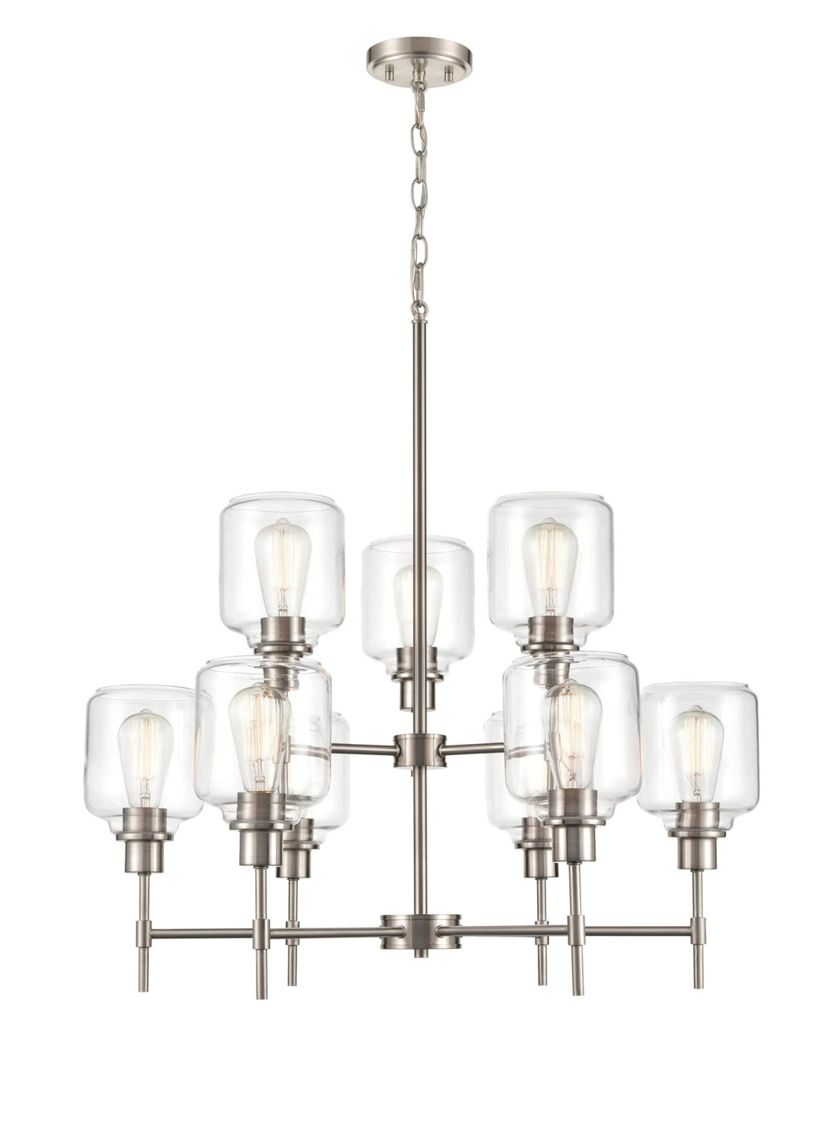Millennium 6909-SN 9-Light Asheville Chandelier, Satin Nickel Finish
