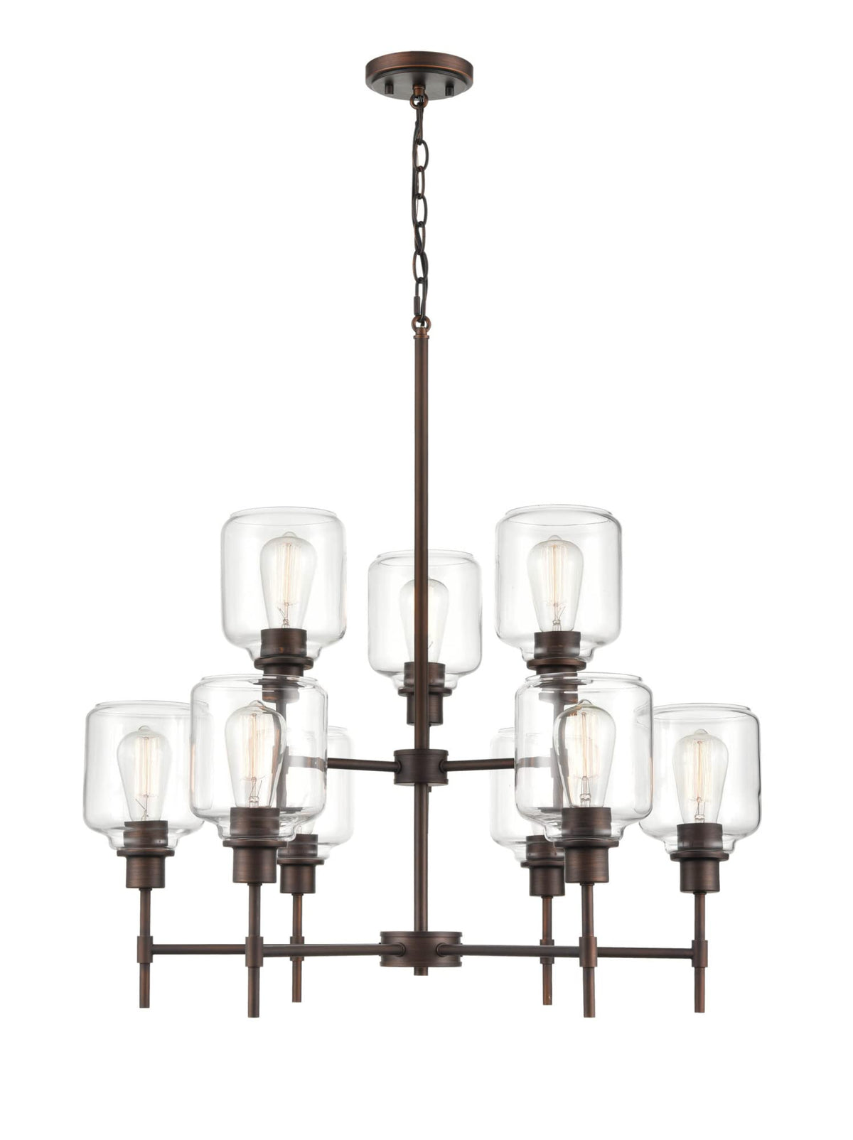 Millennium 6909-SN 9-Light Asheville Chandelier, Satin Nickel Finish