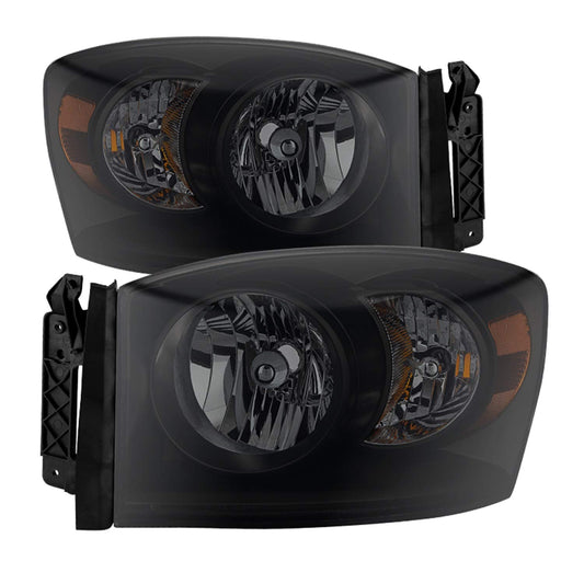 Spyder 9030369 Headlights for 2006-2009 Dodge Ram 1500 2500 3500 Black Smoke