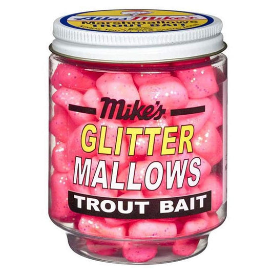 Atlas Mike's Marshmallow Glitter Salmon Bait Eggs Pink 1.5 oz Jar 5202
